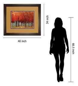 Red Forest By Asia Jensen 34X40 Framed Print