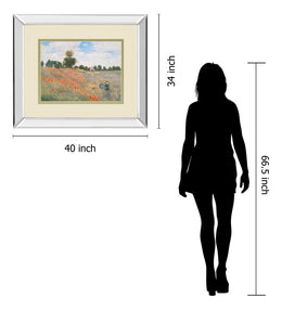 Mirrored Frame Wild Poppies, Near Argenteuil By Claude Monet 34X40 Mirror Frame Print