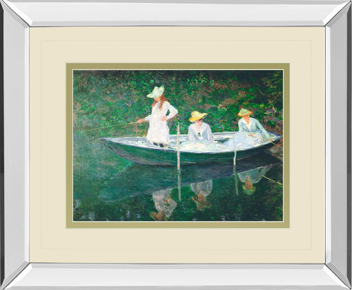 Mirrored Frame The Boat At Giverny By Claude Monet 34X40 Mirror Frame Print
