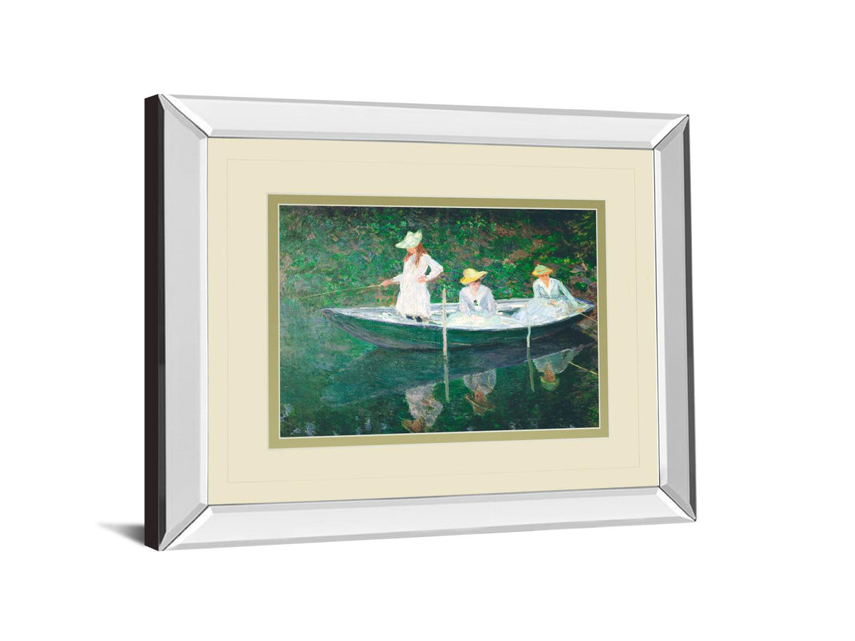 Mirrored Frame The Boat At Giverny By Claude Monet 34X40 Mirror Frame Print
