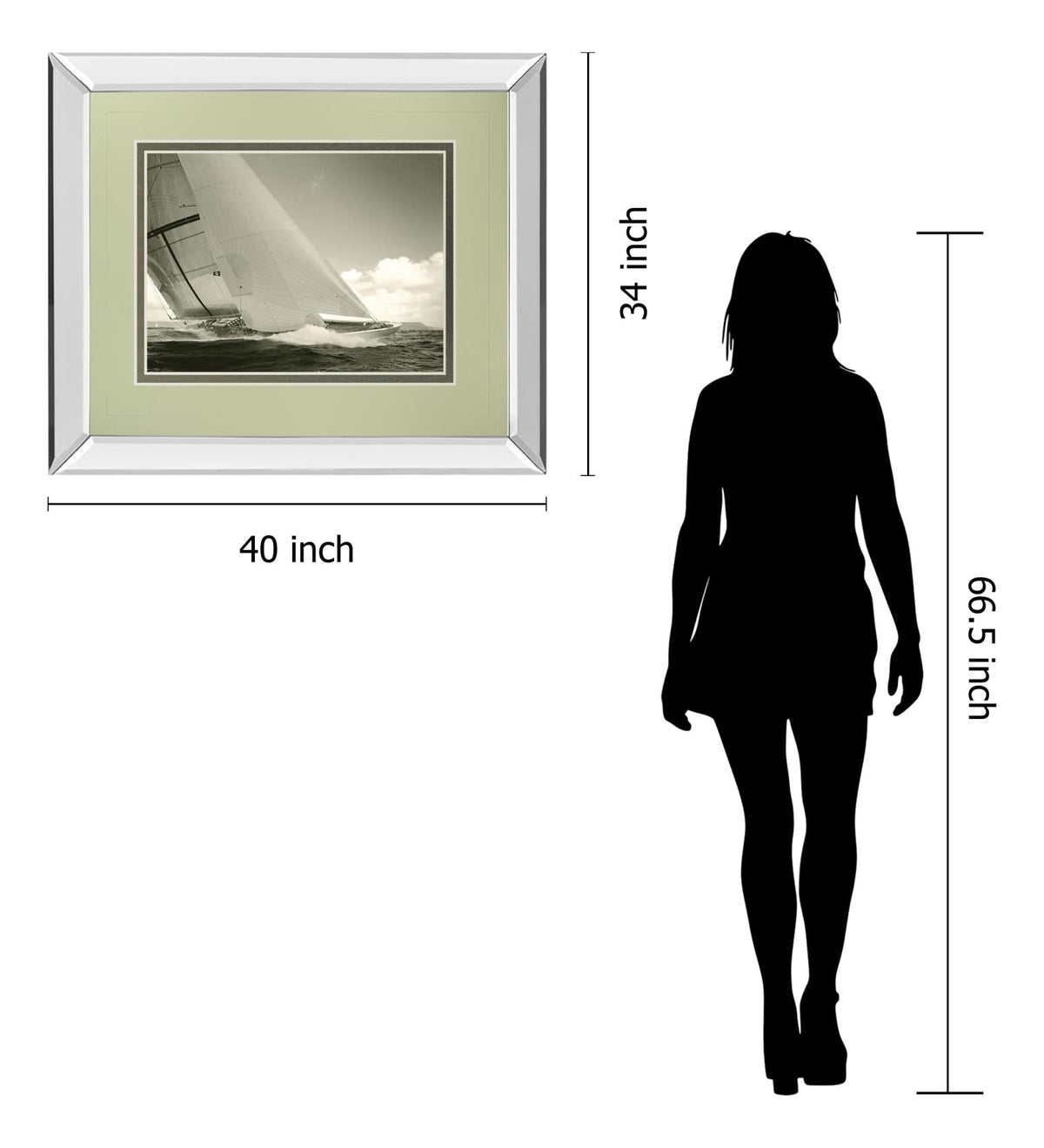 Mirrored Frame Sea Spray I By Michael Kahn 34X40 Mirror Frame Print