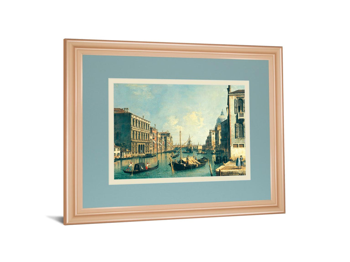 The Grand Canal, Venice The Rialto Bridge By Antonia Canaletto 34X40 Framed Print