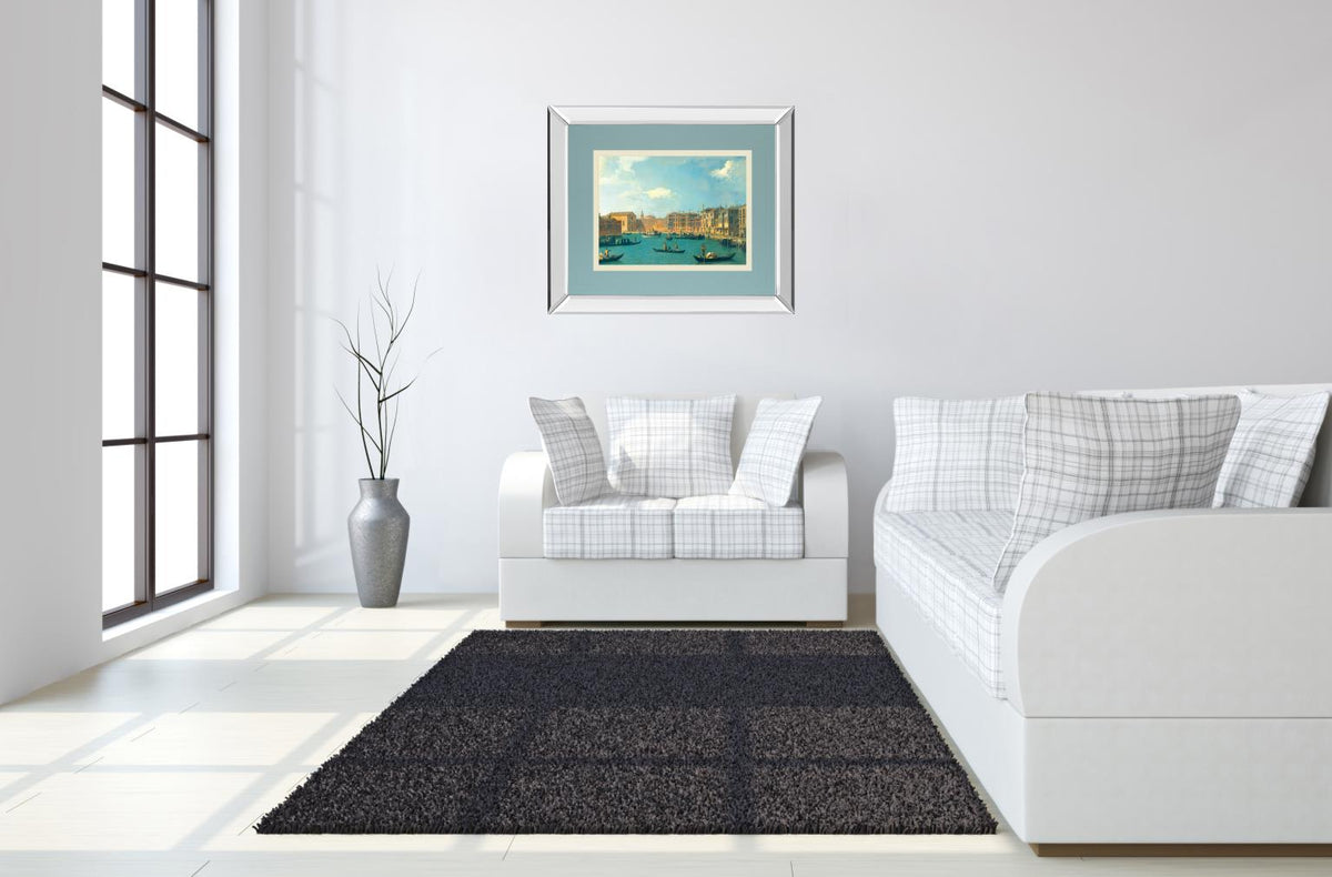 Mirrored Frame View Of The Canal Of Santa Chiara By Antonia Canaletto 34X40 Mirror Frame Print