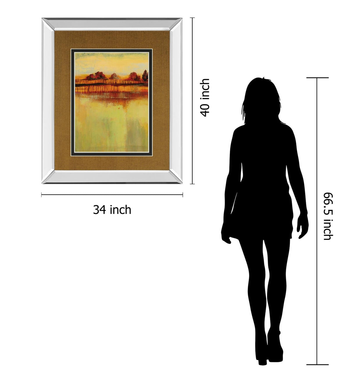 Mirrored Frame October Sky I By George 34X40 Mirror Frame Print