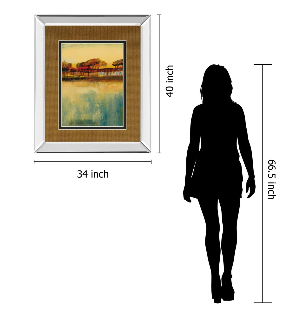 Mirrored Frame October Sky Ii By George 34X40 Mirror Frame Print
