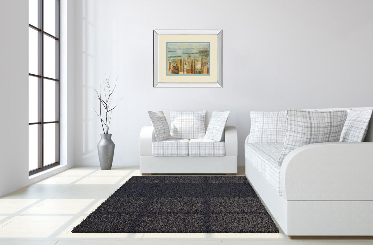 Mirrored Frame Cityscape By Longo 34X40 Mirror Frame Print