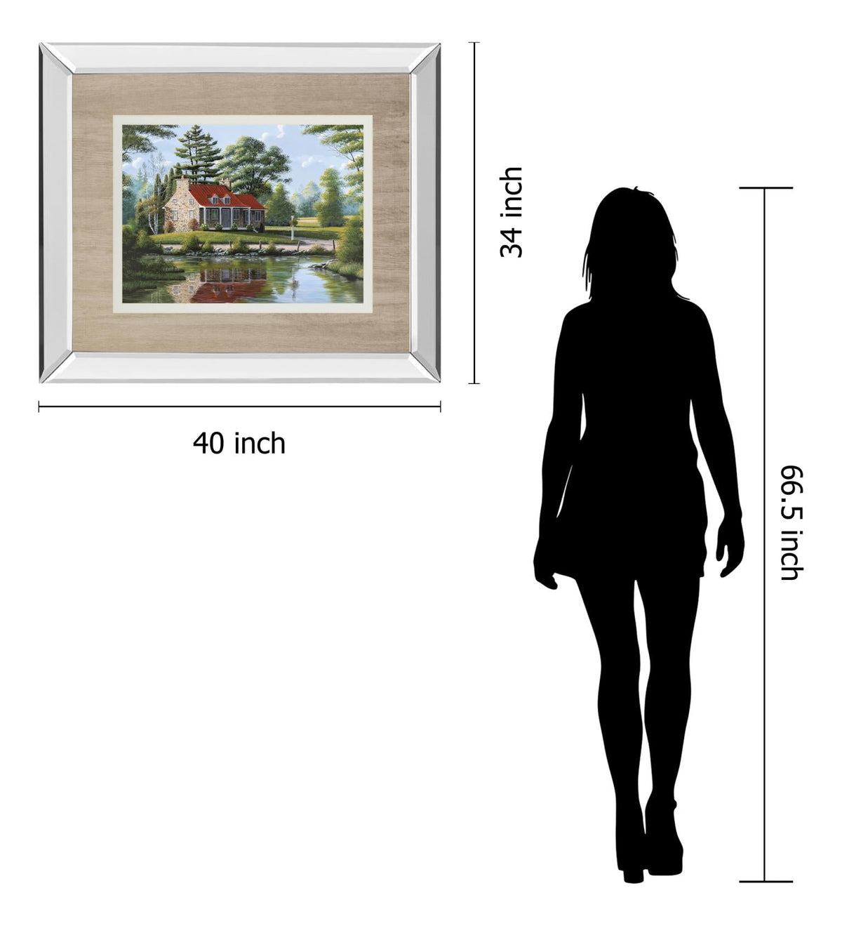 Mirrored Frame Summer Breeze By Saunders, B. 34X40 Mirror Frame Print