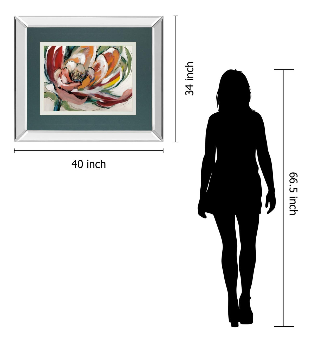 Mirrored Frame Bloomed I By Fitsimmons, A. 34X40 Mirror Frame Print