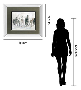 Mirrored Frame Running Wild By Carol Robinson 34X40 Mirror Frame Print