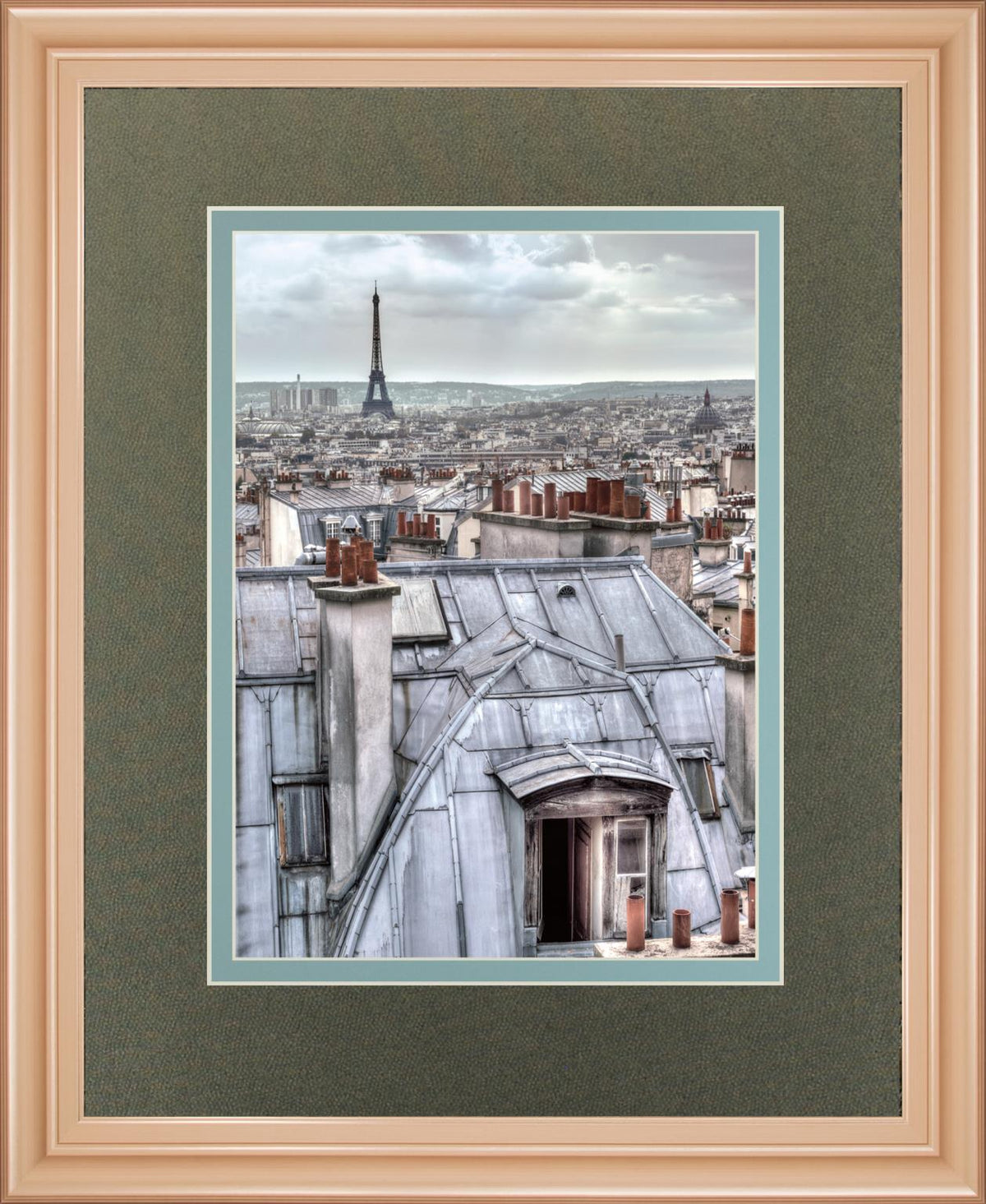 Paris Rooftops By Assaf Frank 34X40 Framed Print