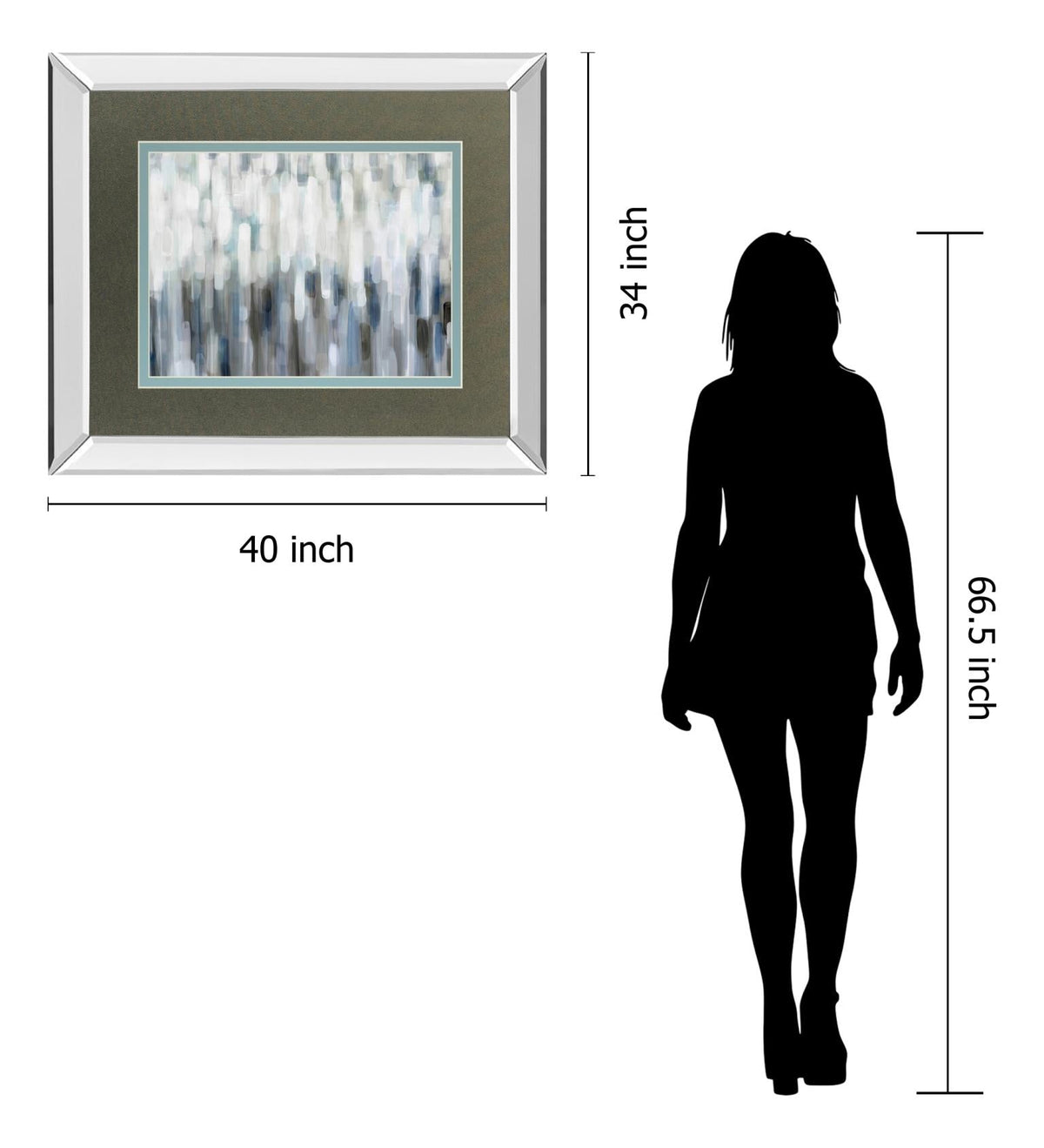 Silver Rain By Karen Lorena Parker 34X40 Mirror Frame Print