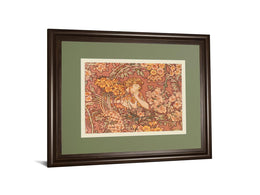 Redhead Among Flowers By Alphonse Mucha 34X40 Framed Print