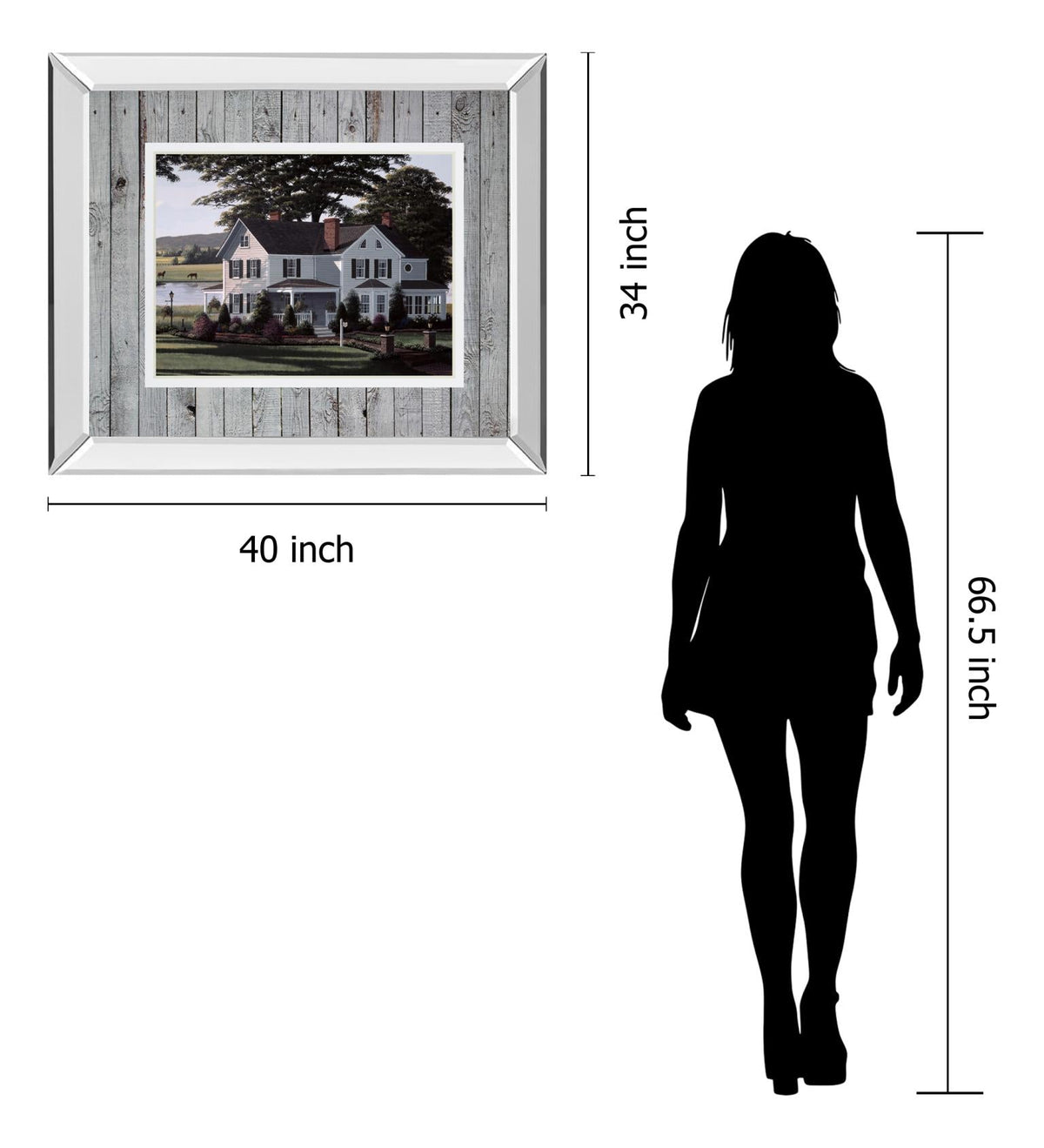 The Counrty Inn By Saunders, B. 34X40 Mirror Frame Print