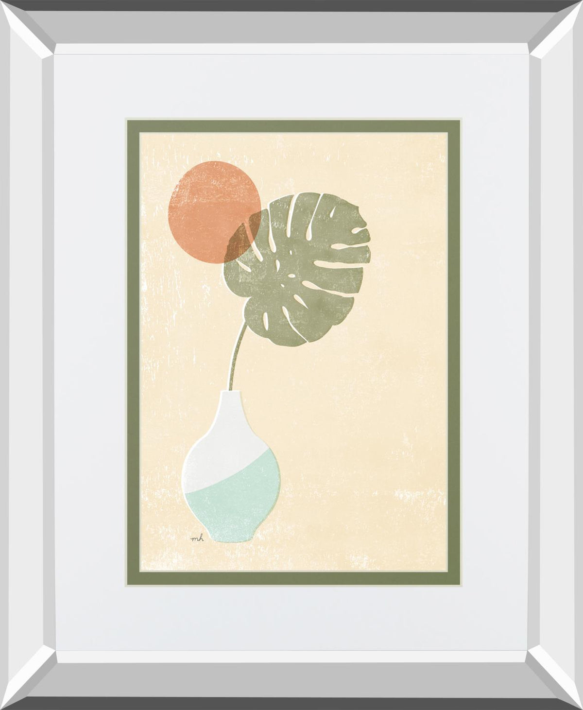 Sun Palm I Mint By Moira Hershey 34X40 Mirror Frame Print