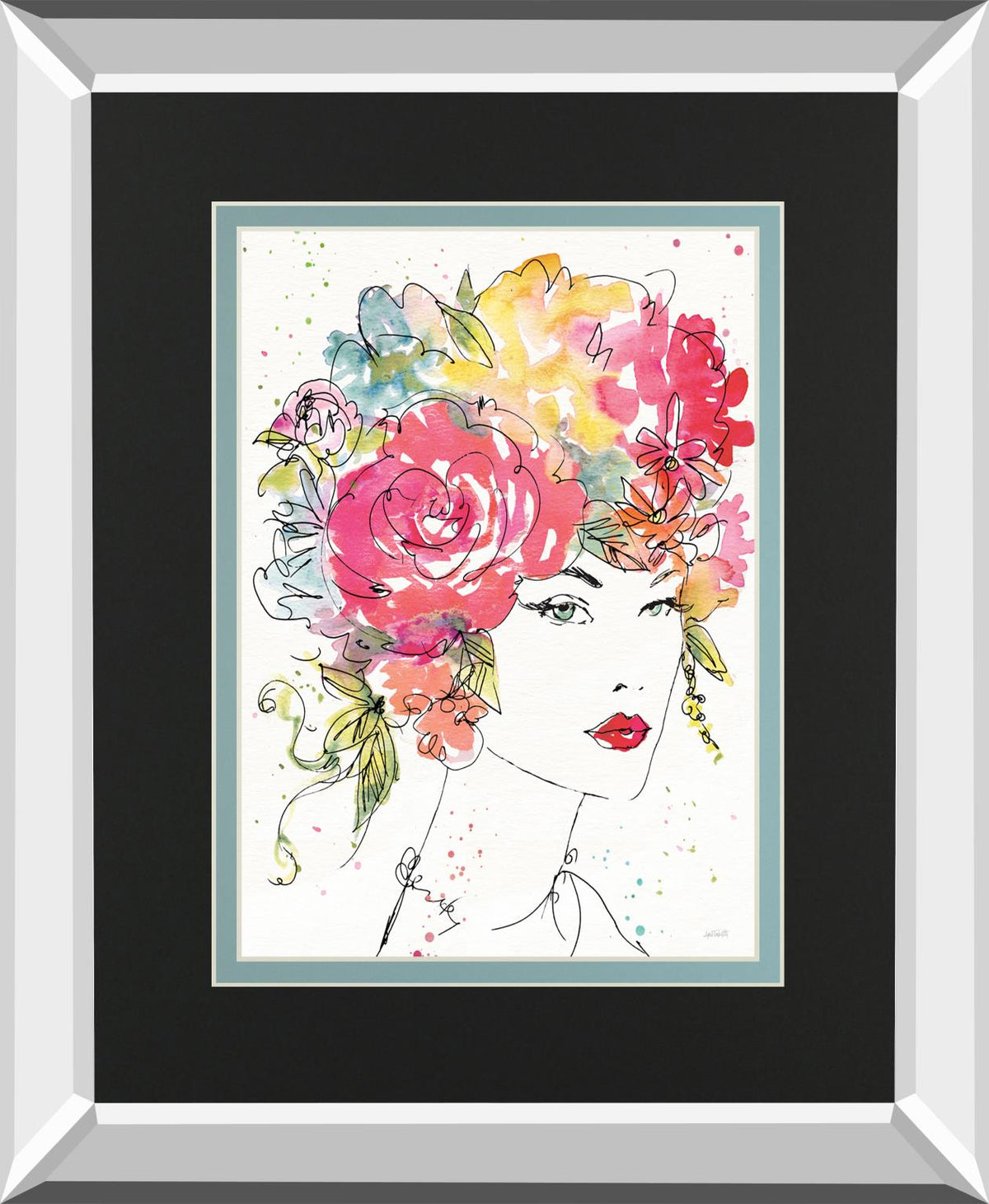 Floral Figures I By Anne Tavoletti 34X40 Mirror Frame Print