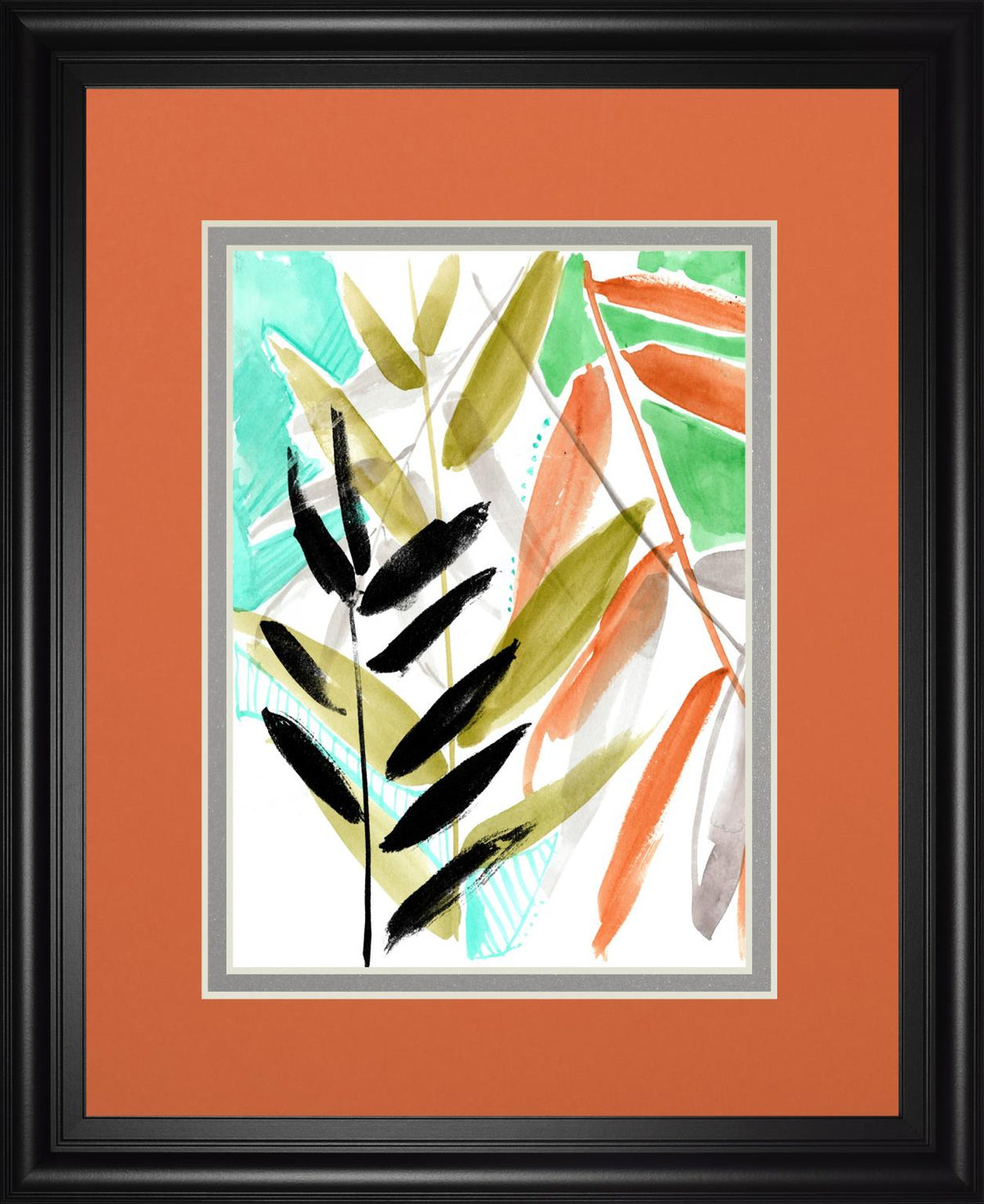 Vivid Fronds Ii By Jennifer Goldberger 34X40 Framed Print
