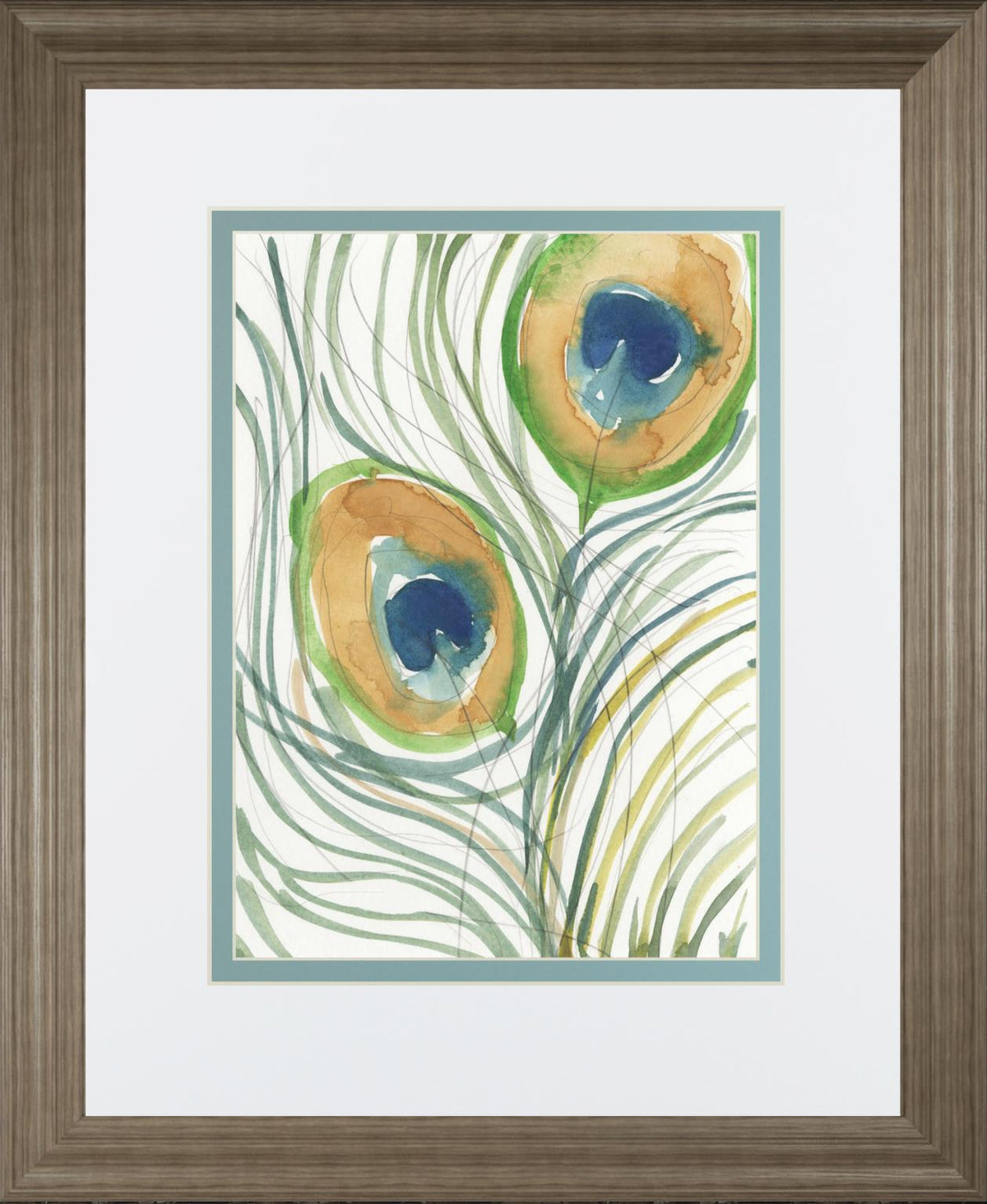 Peacock Abstract I By Samuel Dixon 34X40 Framed Print