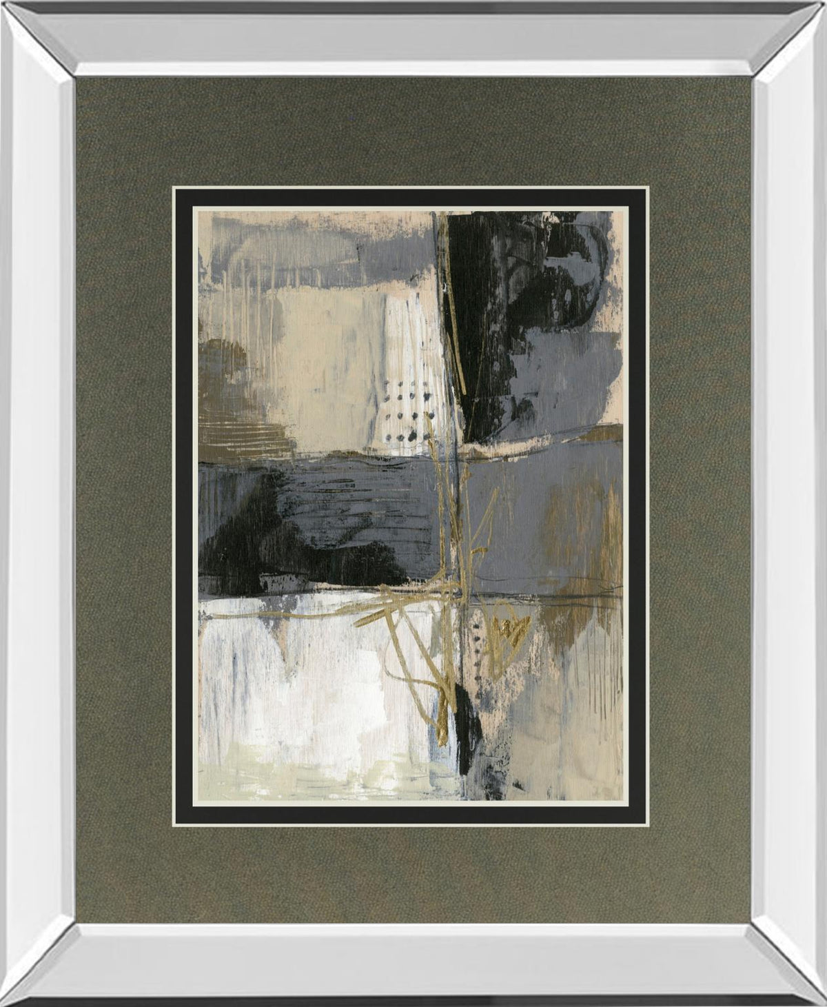 Neutral Divisions Ii By Jennifer Goldberger 34X40 Mirror Frame Print