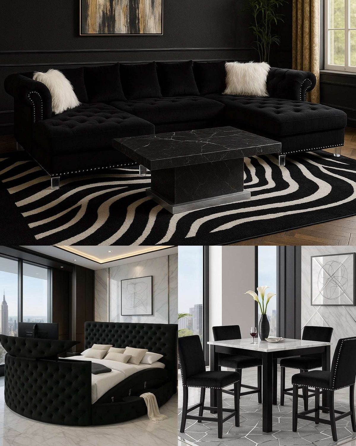 Dynasty Black 3-Room Package