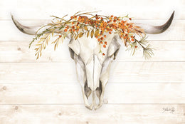 Fall Steer Skull By Marla Rae (Framed) Giclee Canvas