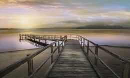 Morning On The Lake By Mike Calascibetta (Framed) Giclee Canvas