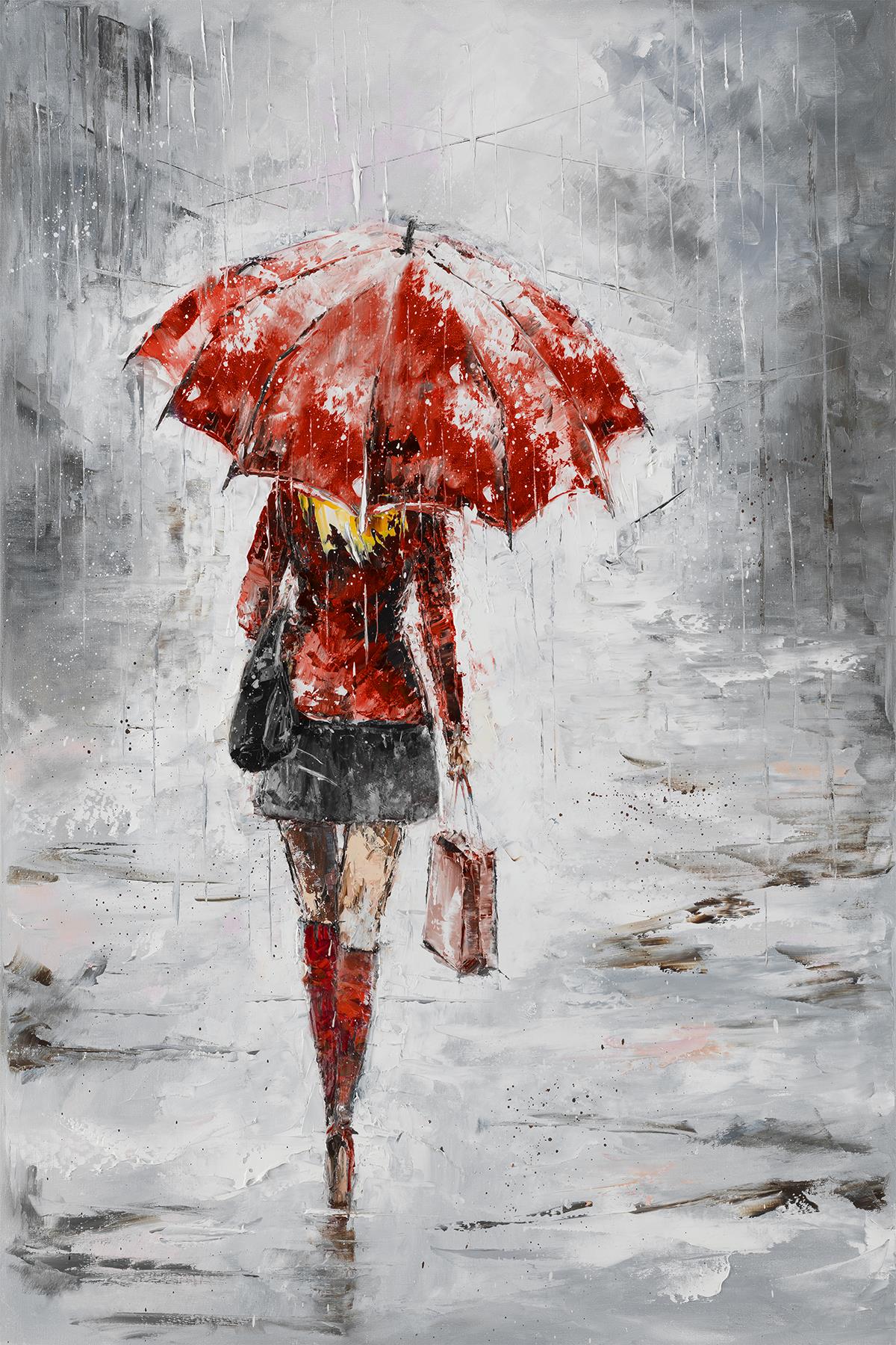 City In The Rain I By Jolanta Kowalik (Framed) Giclee Canvas