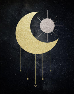 Jeweled Moon By Daniela Santiago (Framed) Giclee Canvas