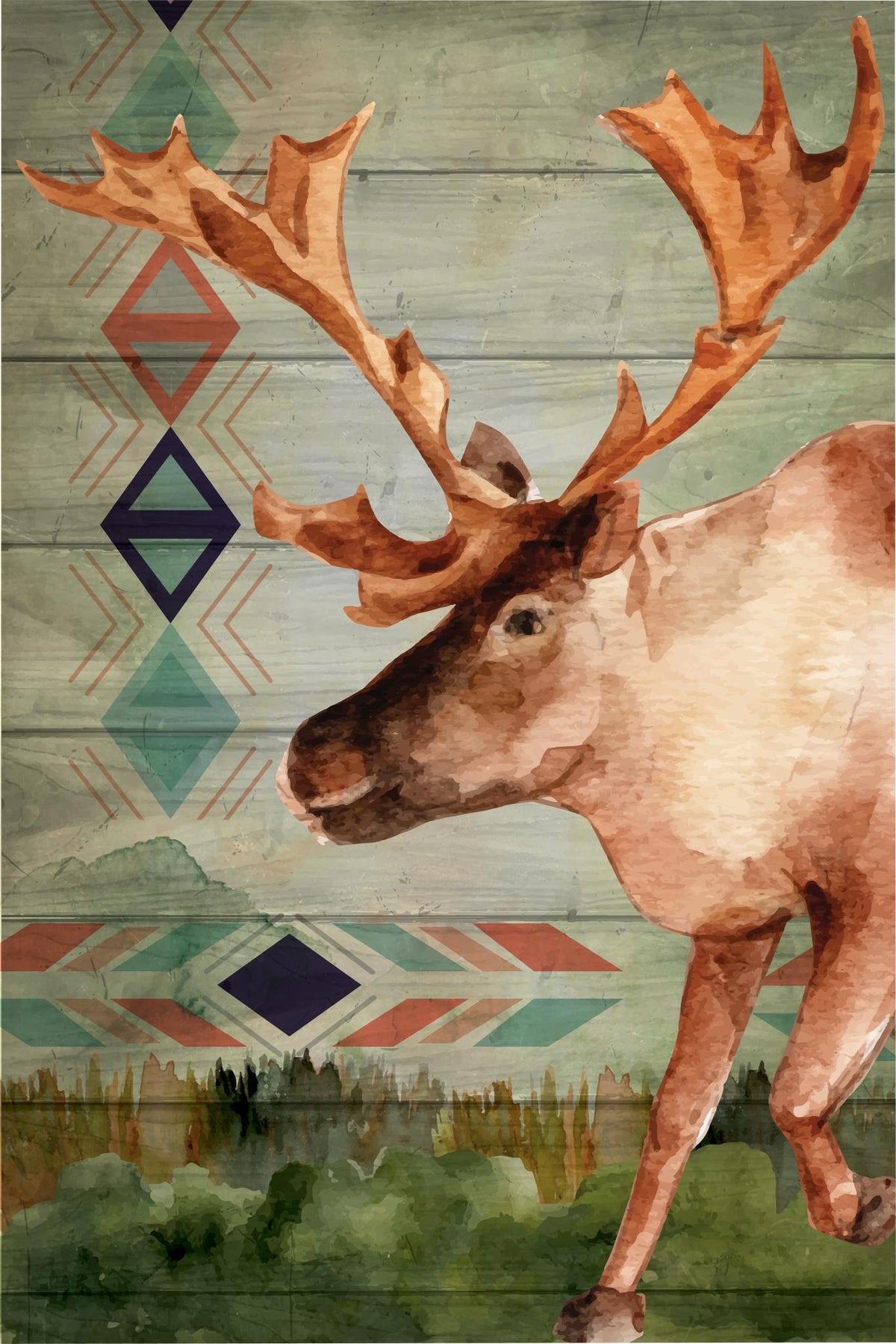 Moose By Nd Art (Framed) Giclee Canvas