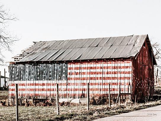 American Flag Barn By Jennifer Rigsby (Framed) Giclee Canvas