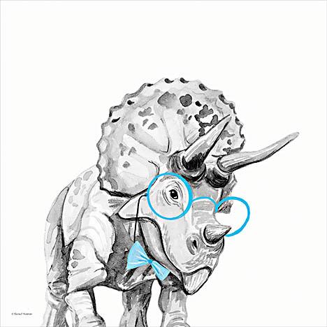 Dinosaur In Glasses By Rachel Nieman (Framed) Giclee Canvas