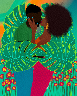 Lovers By Lorintheory  (Framed) Giclee Canvas