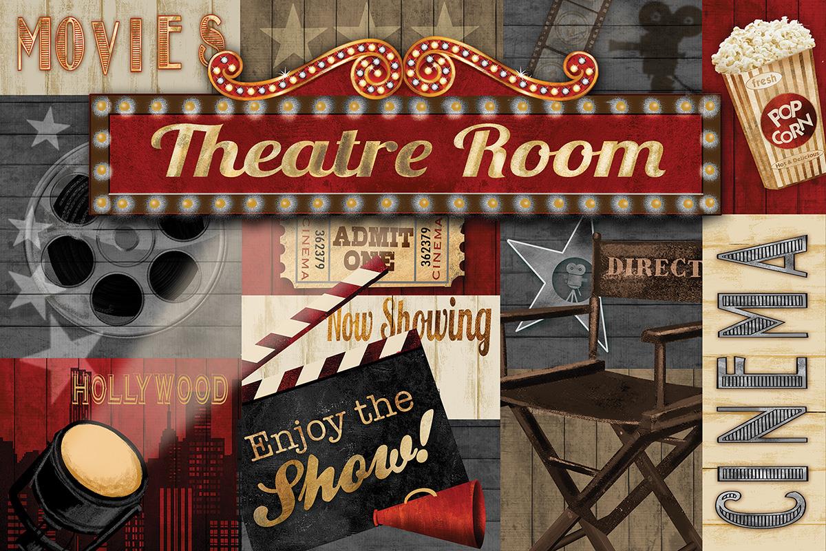 Theatre Room By Conrad Knutsen (Small) (Framed) Giclee Canvas