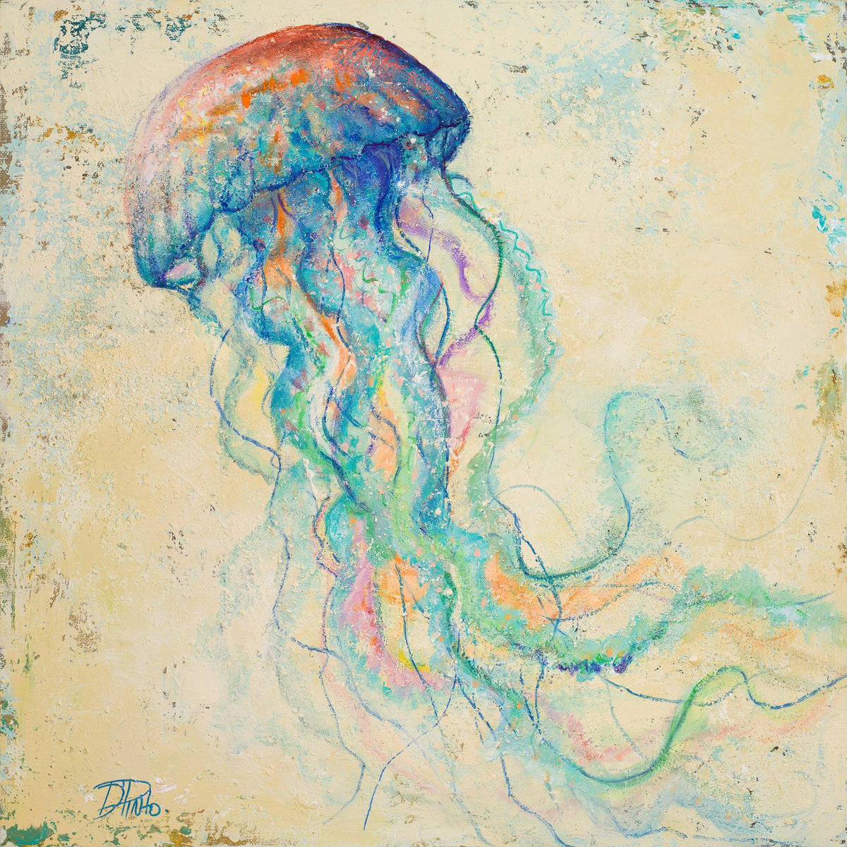 Creatures Of The Ocean I By Patricia Pinto (Small)(Framed) Giclee Canvas
