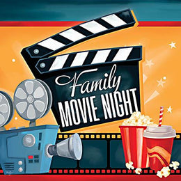 Family Movie Night By Mollie B. (Framed)(Small) Giclee Canvas