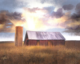 Sunset Farm By Elizabeth Medley (Framed)(Small) Giclee Canvas