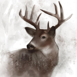 Forest Deer By Carol Robinson (Framed)(Small) Giclee Canvas