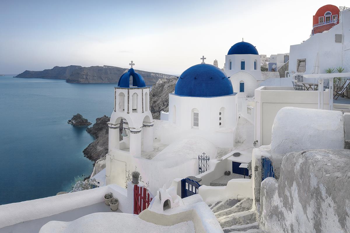 Santorini View By Danita Delimont (Framed)(Small) Giclee Canvas