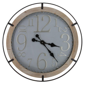 Wood Wall Clock Mixed Media
