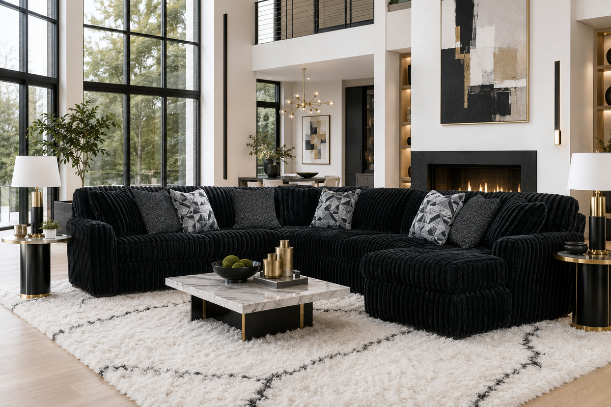 Midnight-Madness 2-Piece Sectional Sofa with Chaise