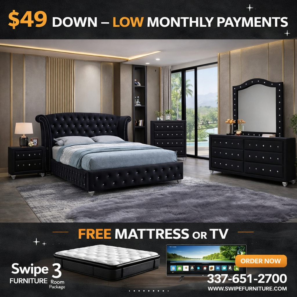 Divina (Black) Bedroom Set