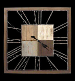 Wood And Metal Clock Mixed Media