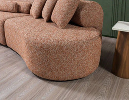 Lena Orange Boucle 3-Piece Curved 145" Sectional