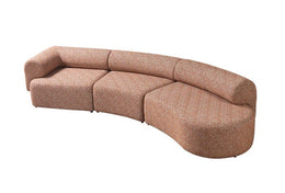 Lena Orange Boucle 3-Piece Curved 145" Sectional