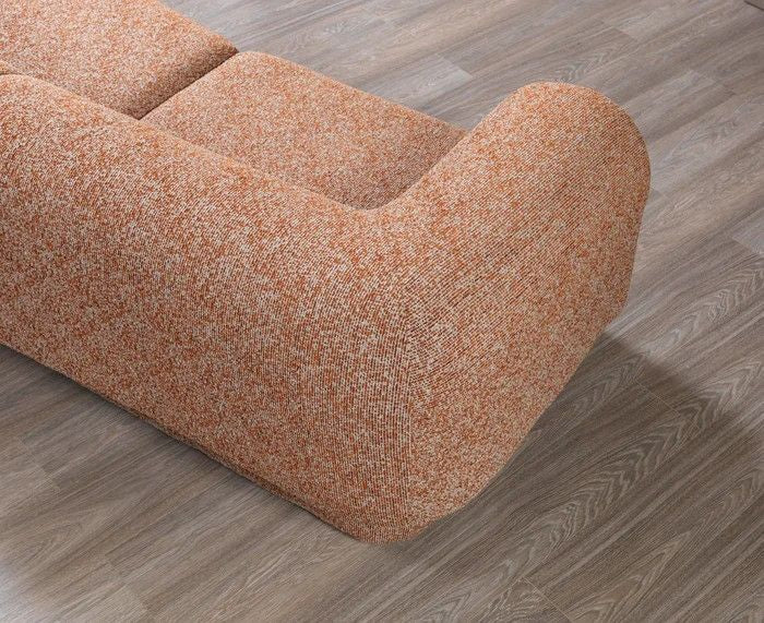 Lena Orange Boucle 3-Piece Curved 145" Sectional