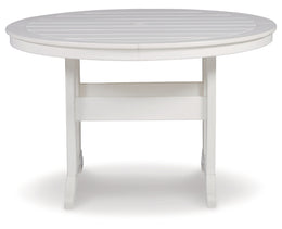 Crescent Luxe Round Dining Table w/UMB OPT