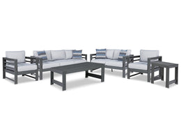 Sofa, Loveseat and 2 Lounge Chairs with Coffee Table and End Table