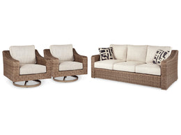 Outdoor Sofa with Coffee Table and End Table