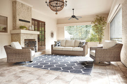 Outdoor Sofa with Coffee Table and End Table
