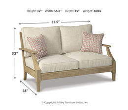 Clare View Outdoor Loveseat and 2 Lounge Chairs with Coffee Table and 2 End Tables