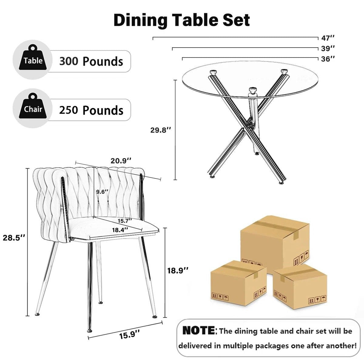 Raykwan 4 - Person Three Leg Dining Set (Pink)